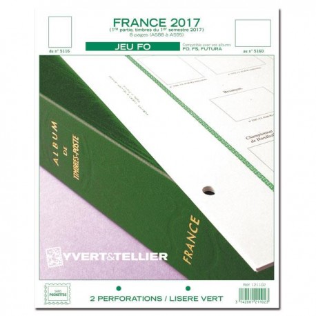 Jeu France FO 2017 - 1er semestre YVERT ET TELLIER