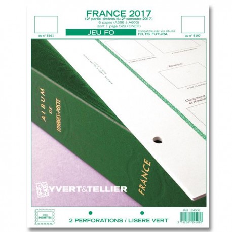 Jeu France FO 2017 2ème semestre YVERT ET TELLIER