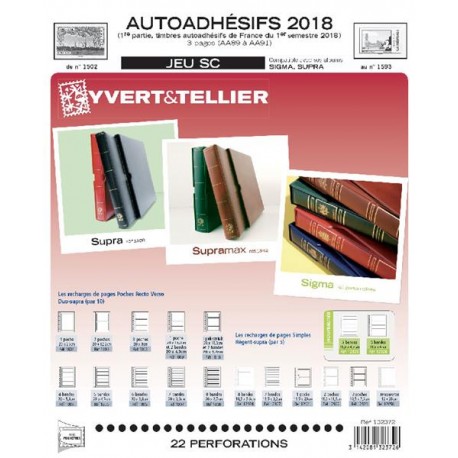 Jeu SC France 2018 Auto adhésifs 1er semestre  - YVERT ET TELLIER