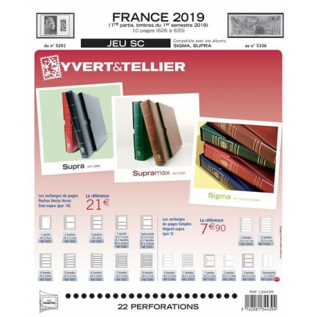 Jeu France 2019 - 1er semestre SC - YVERT ET TELLIER