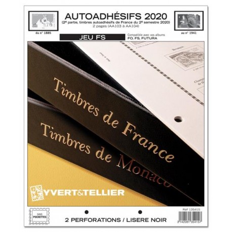 Jeu France FS 2020 2ème semestre Auto adhésifs YVERT ET TELLIER