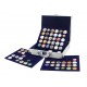 Coffret en simili cuir bleu vide pour 10 plateaux