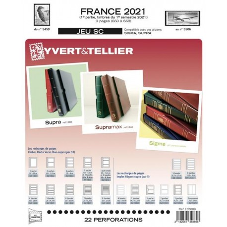 Jeu SC France 2021 Auto adhésifs 1er semestre  - YVERT ET TELLIER