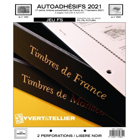 Jeu France FS 2021 1er semestre - Auto adhésifs YVERT ET TELLIER