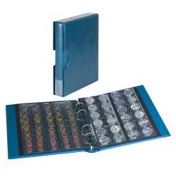 Album numismatique RONDO avec 5 feuilles numismatiques Multi collect et boîtier de protection - bleu