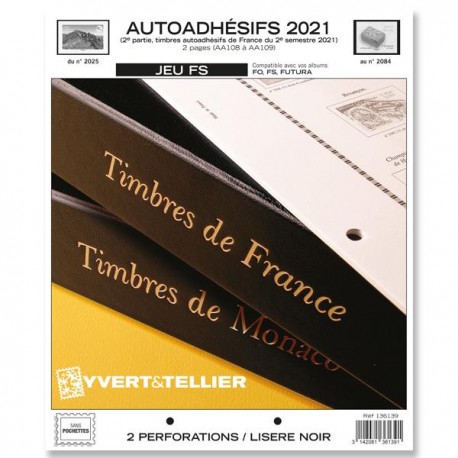 Jeu France FS 2021 2ème semestre Auto adhésifs YVERT ET TELLIER