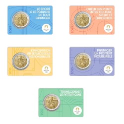 5 Coins cards 2 €  Jeux Olympique d'été 2024