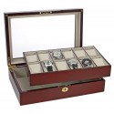 Coffret-vitrine en bois laqué pour montres