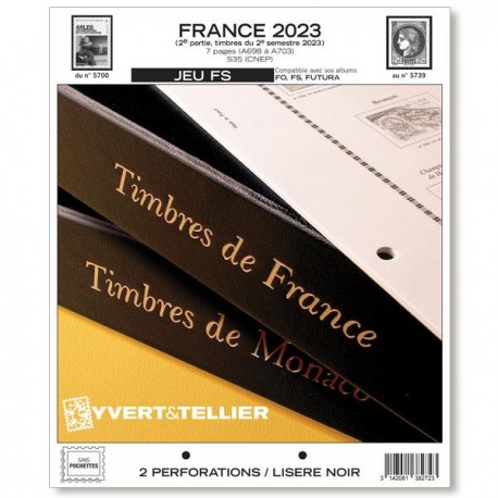 Jeu France FS 2023 2ème semestre YVERT ET TELLIER