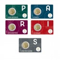 PARIS 2024 JO – Série complète 5 Coincards 2€ commémorative BU "Hercule pratiquant la lutte"