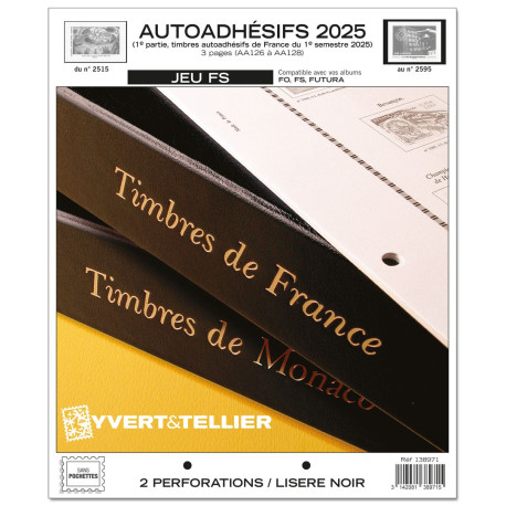 Jeu France FS 2025 1er semestre - Auto adhésifs YVERT ET TELLIER