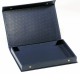 Coffret en simili cuir bleu vide pour 4 plateaux