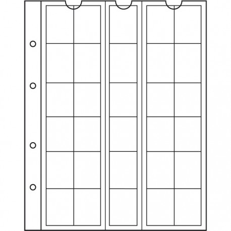 Feuilles NUMIS 25, 30 cases jusqu'à 25 mm