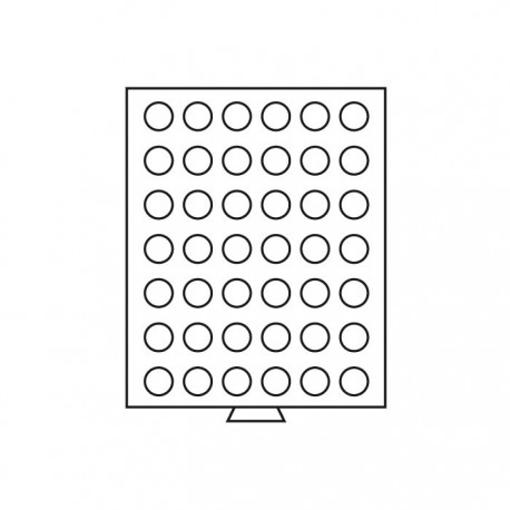 Médailler 42 cases circulaires de 27.5 mm bordeaux