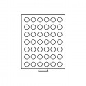 Médailler 42 cases circulaires de 27.5 mm bordeaux