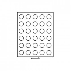 Médailler 35 cases circulaires de 32.5 mm