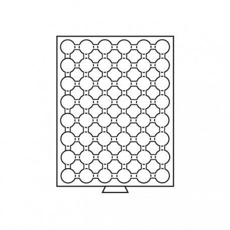 Médailler 48 cases pour pièces sous capsules de 21.5 mm intérieur