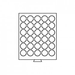 Médailler 30 cases pour pièces sous capsules de 32/32.5 mm intérieur 