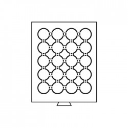 Médailler 24 cases pour pièces sous capsules de 34/35 mm intérieur 