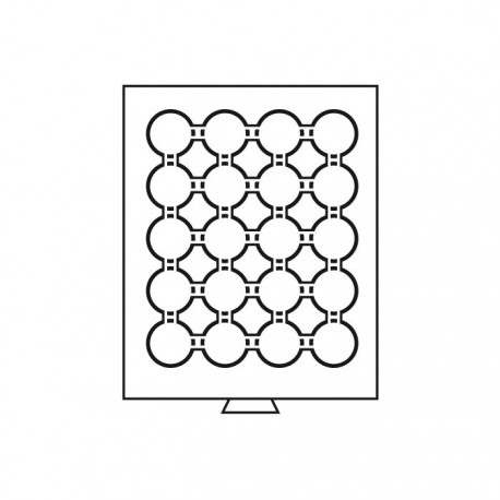 Médailler 20 cases pour pièces sous capsules de 36 mm intérieur 