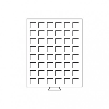 Médailler 48 cases carrées de 28 x 28 mm - Spécial 2 € bordeaux