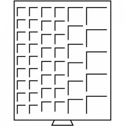 Médailler 12 cases carrées de 69 x 62 mm