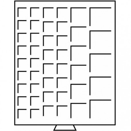 Médailler 45 cases carrées de divers diamètre bordeaux