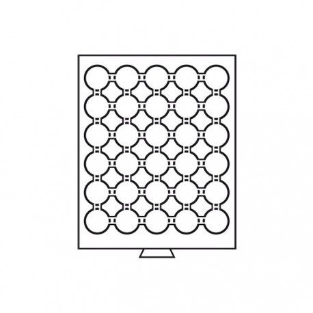 Médaillers en bois Lignum 30 cases circulaires pour 10 € sous capsules