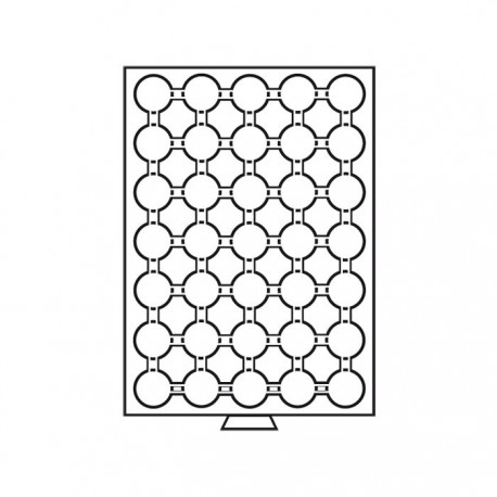 Médaillers en bois Lignum 35 cases circulaires pour 2 € sous capsules