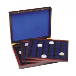 Coffret  en bois de 144 compartiments carrés de 30 mm, Plaques de muselet  