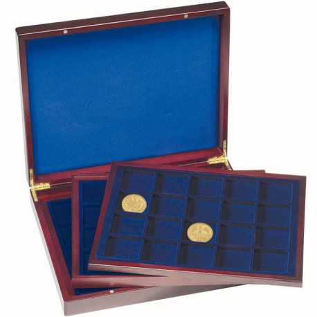 Coffret  en bois de 60 compartiments carrés de 48 mm 