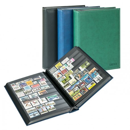 Classeurs Basic de 16 à 64 pages noires pour timbres avec bandes rhodoïd