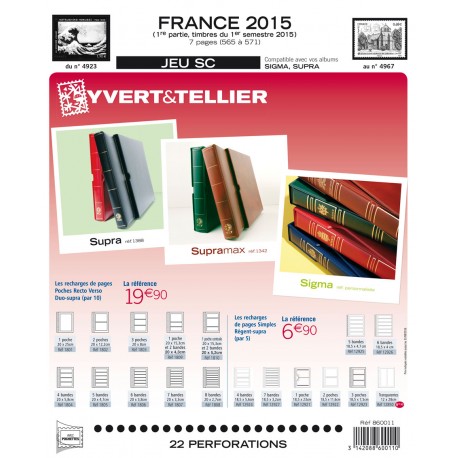  Jeu France 2015-1er semestre SC YVERT ET TELLIER 