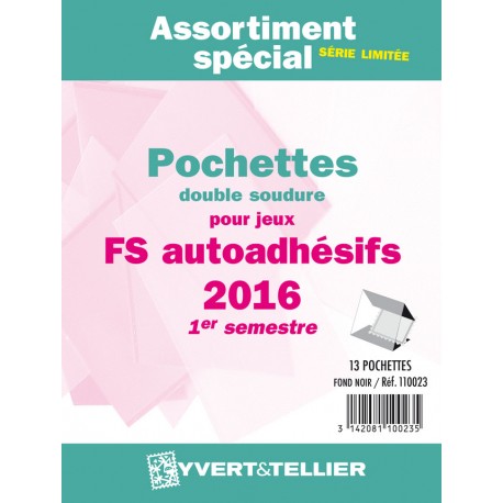 Assortiment de pochettes Auto Adhésifs 2016 FS 1ème semestre (double soudure)