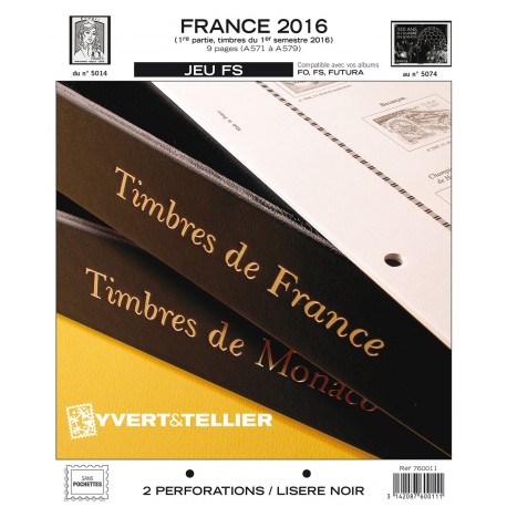 Jeu France FS 2016 1er semestre YVERT ET TELLIER