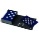 Coffret en simili cuir bleu vide pour 10 plateaux