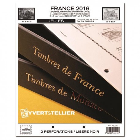 Jeu France FS 2016 2ème semestre YVERT ET TELLIER