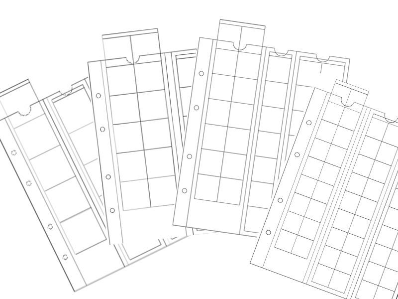 assortiment feuilles numismatique