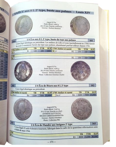 exemple d'intérieur du livre Gadoury monnaie royales partie argent