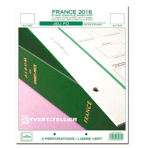 Exemple de feuilles FO et FS pour classer vos timbres de chez Yvert et Tellier